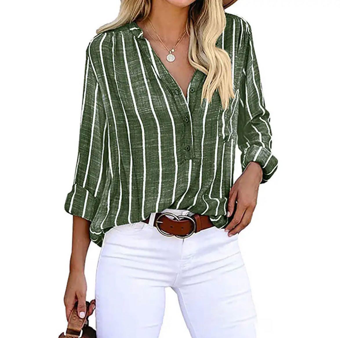 AGATHE I ELEGANTE GESTREIFTE BLUSE